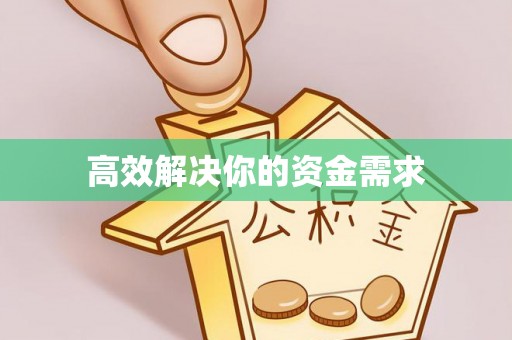 皇姑高效解决你的资金需求