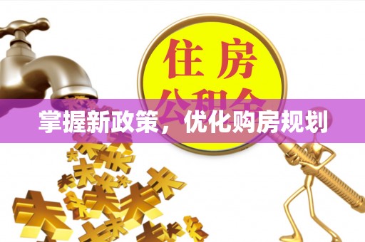 皇姑掌握新政策，优化购房规划