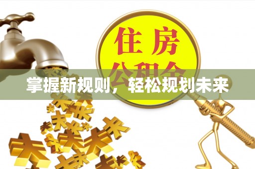皇姑掌握新规则，轻松规划未来