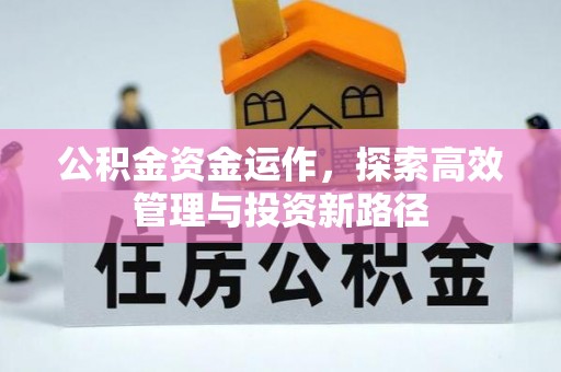 皇姑公积金资金运作，探索高效管理与投资新路径